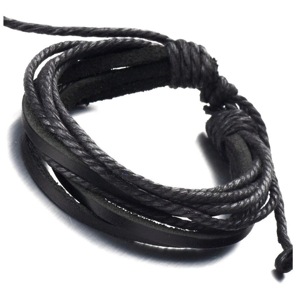 Simple Fashion Rope Bracelet, Braided PU Leather Bracelet, Unisex Daily Wear
